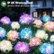 Decor 4 Pack Solar Lights, Solar Flowers Lights with 12 Enlarged Blooming Hydrangea Flowers Waterproof for Garden Yard Patio Lawn Backyard Pathway Gardening Gifts for Women Mom